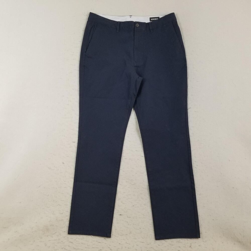 Bonobos Chino Pants Mens 35x32 Navy Slim Fit Stretch Casual Work Twill Classic